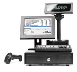 POS-комплект ЕГАИС 10" NFD10 черный, SJ-1088, KB-60 MSR, ДП, ДЯ, сканер ШК, FPrint-22ПТК, без ОС