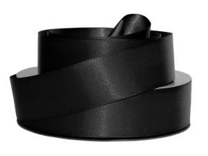 Атласная лента люкс PS911 черная 15мм/200м