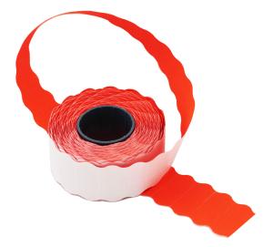 Этикет-лента 26x12x700 волна, красная