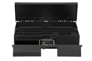 Денежный ящик АТОЛ FlipTop-MB черный с нержавеющей крышкой