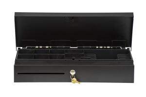 Денежный ящик АТОЛ FlipTop-MB черный с нержавеющей крышкой