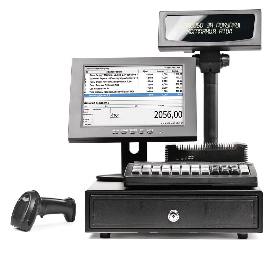 POS-система АТОЛ Супермаркет 10'' NFD10, черная, FPrint-11ПТК + Frontol Торговля ЕГАИС