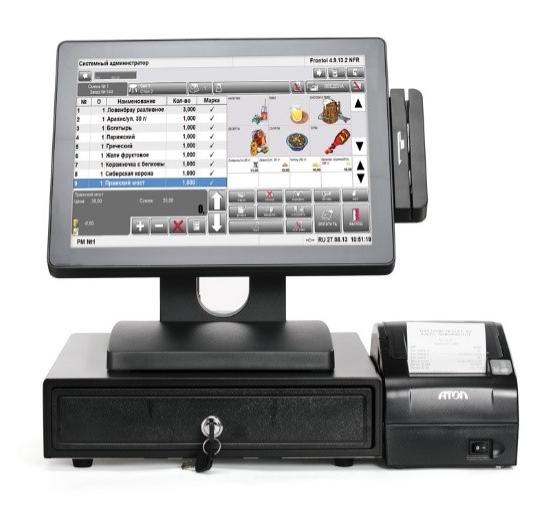 POS-система АТОЛ Официант ЕГАИС 15" черная, FPrint-22ПТК без ФН + Frontol Ресторан ЕГАИС