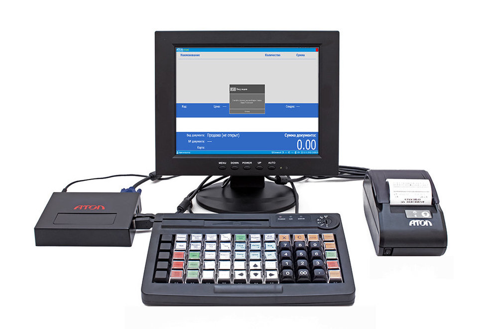 POS-комплект 10" HUB-19 черный 54ФЗ, АТОЛ 11Ф c ФН, Linux, Frontol xPOS