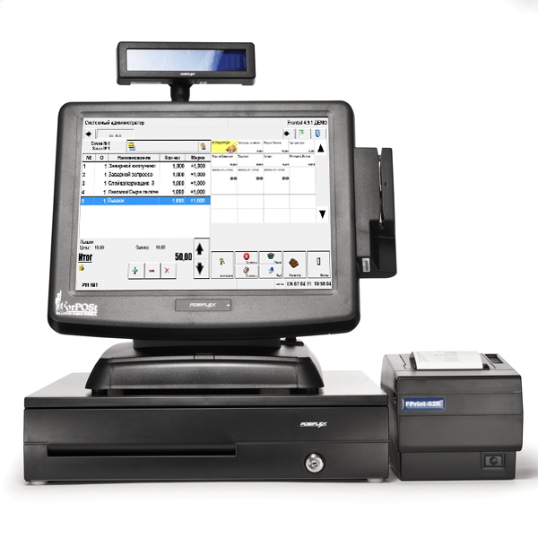 POS-система ForPOSt ФастФуд АТОЛ VIVA 15'' черная, без ФР + Frontol ОПТИМ