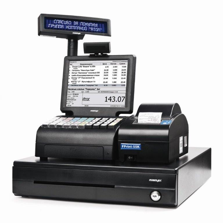 POS-система ForPOSt Минимаркет Lite 8'' черная, FPrint-55ПТК + Frontol Оптим