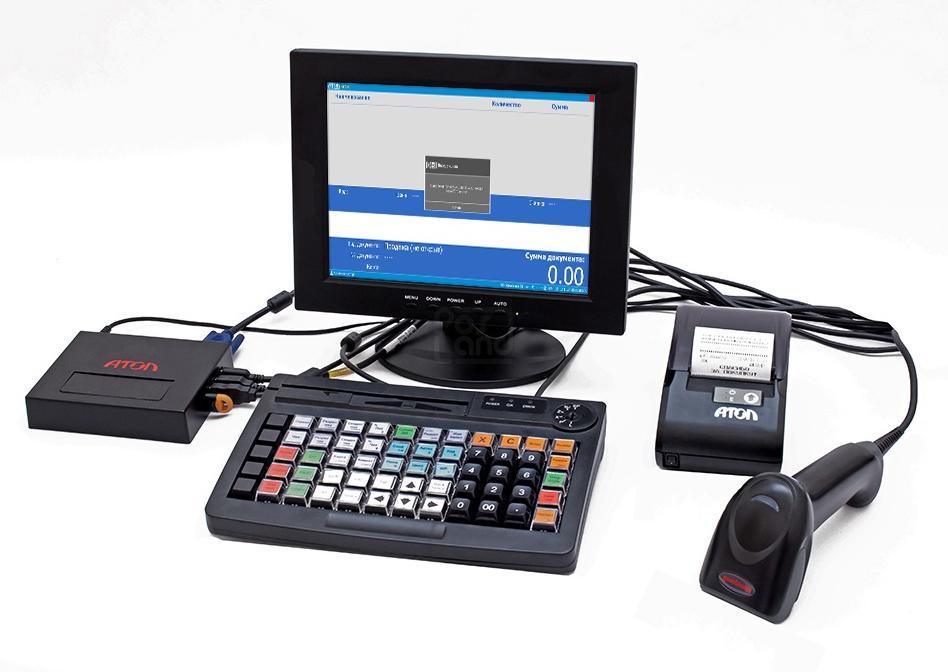 POS-комплект 10" HUB-19 черный 54ФЗ, АТОЛ 55Ф с ФН, Сканер ШХ, Linux, Frontol xPOS ЕГАИС