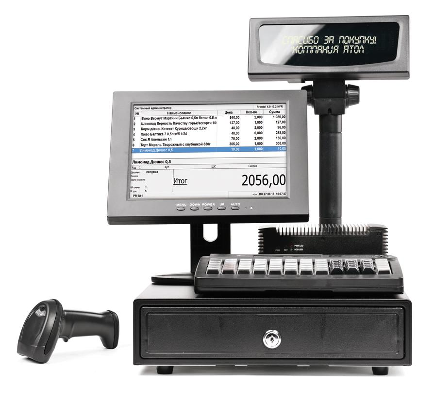 POS-система АТОЛ Супермаркет ЕГАИС 10" NFD10, черная, FPrint-55ПТК + Frontol Торговля ЕГАИС