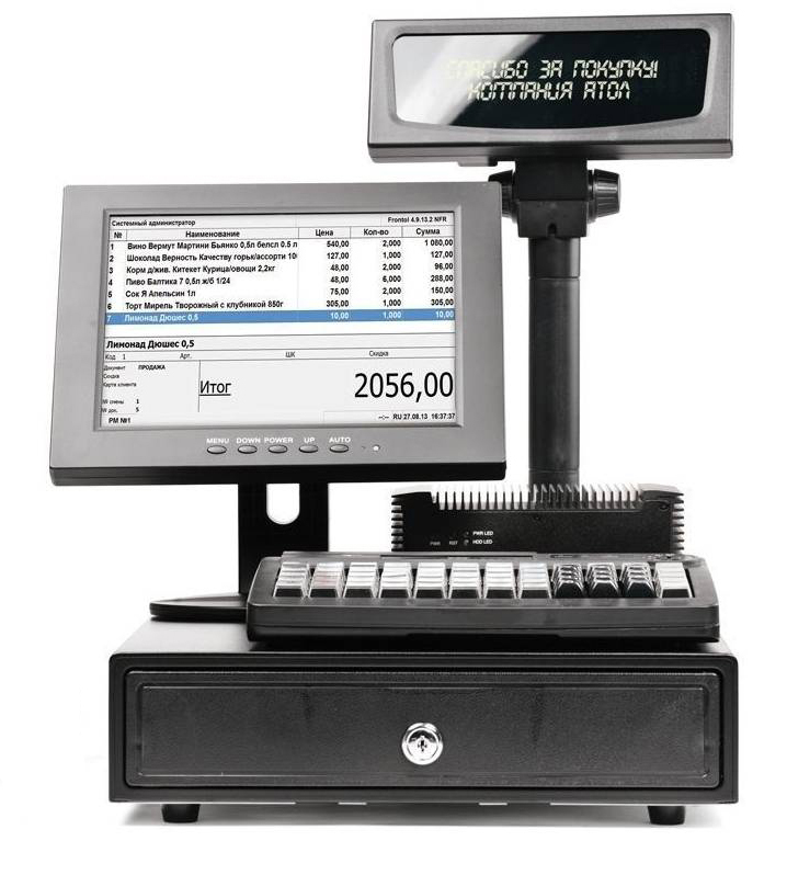 POS-система АТОЛ Супермаркет 10" черная 54ФЗ, АТОЛ FPrint-22ПТК + Frontol Торговля 54ФЗ