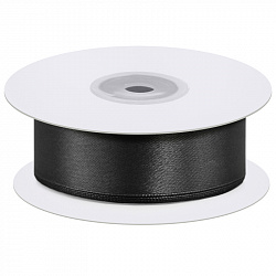 Атласная лента люкс PS911 черная 20мм/200м