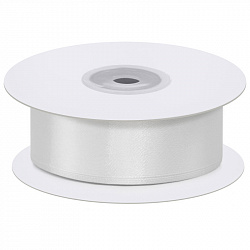 Атласная лента люкс PS911 белая 15мм/200м