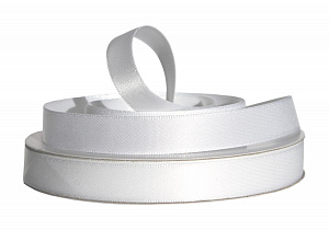 Атласная лента люкс PS911 белая 25мм/200м