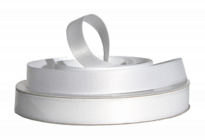 Атласная лента люкс PS911 белая 15мм/200м