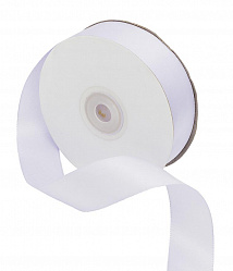 Атласная лента люкс PS911 белая 25мм/200м